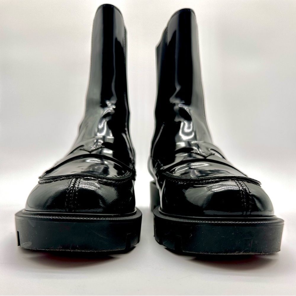 CHRISTIAN LOUBOUTIN Montezu Brushed Leather Ankle Boots Black Lug Sole EU 39 US9 - Picture 6 of 15